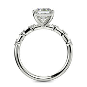 Ariana Emerald Cut Pave 4 Prong Petite Engagement Ring Setting - Nivetta